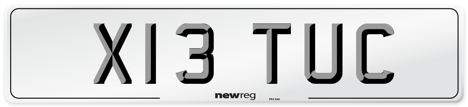 X13 TUC Number Plate from New Reg